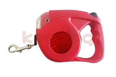 15ft Red retractable leash/LED
