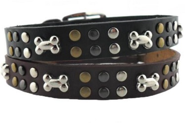 Durable china quality real leather dog collars leather/pet supply