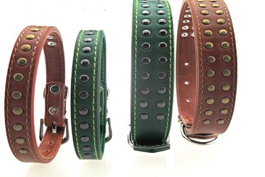Stud leather pet collars leashes for medium large dog/pet supply