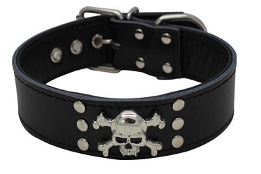 SKull classical dog collars/pet leather collar leash