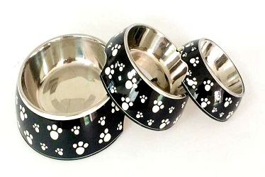 Leopard Pattern Melamine&Stainless Steel Dog Bowl /Pet bowls