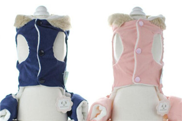 Thick two colors pet warm coat for winter/dog four legs clothes