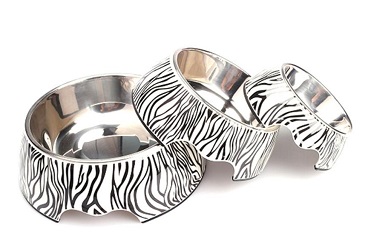 Zebra Pattern Melamine&Stainless Steel  Dog Bowl /pet bowl