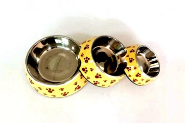 Leopard Pattern Melamine&Stainless Steel Dog Bowl /Pet bowls