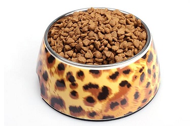 Yellow Footprint Pattern Melamine&Stainless Steel Pet Dog Food Bowl