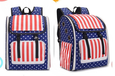Foldable red&blue designs pet backpack /dog cat carrier