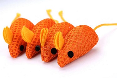 Orange small mouse cat scratching toys
