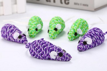purple and green cat mouse toys/cat products