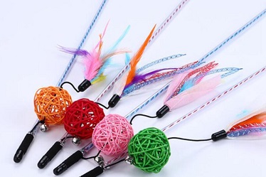 Colorful rattan ball /cat teaser toy