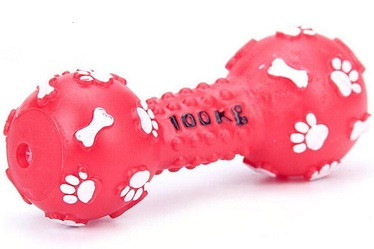 Vinyl dumbbell dog toys/Eco-friendly pet dental toys