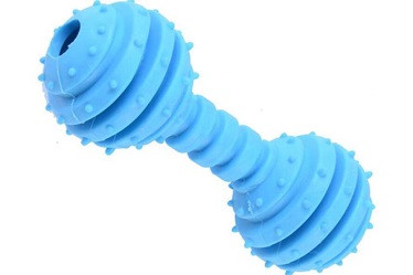 Blue barbell TPR dog toys/pet supply