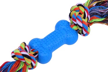 TPR Bone shape pet toys with rope