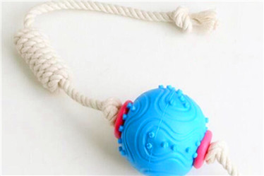 Durable dog rope toys with blue TPR ball