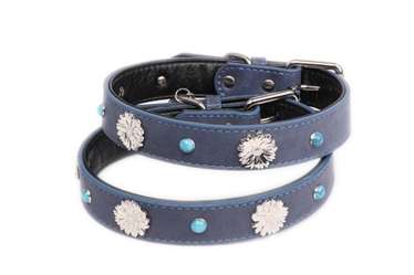 Blue Sapphire Durable dog collars for small medium large dogs
