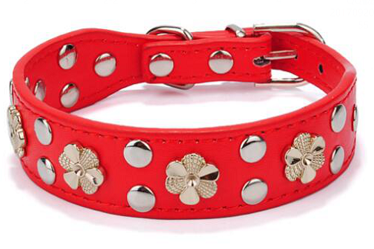 Hot-Iron flower pet leather collars leashes/pet products