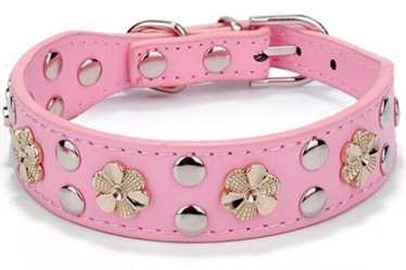 Hot-Iron flower pet leather collars leashes/pet products